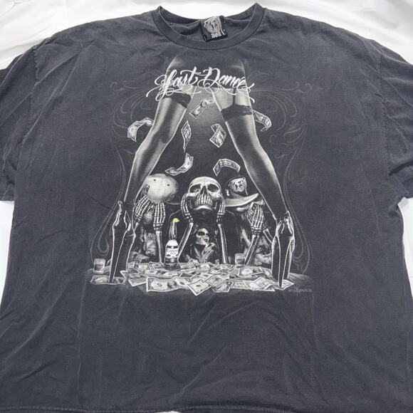 DGA MENS T-Shirt LAST DANCE DANCE size 4XL Skeletons Stripper - Picture 1 of 5